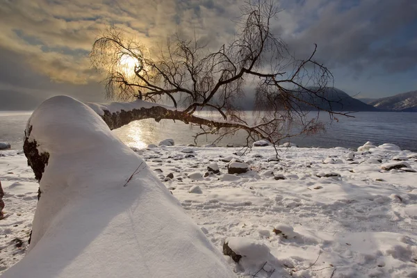 Росія Гори Алтай Захід Сонця Озері Teletskoye — стокове фото