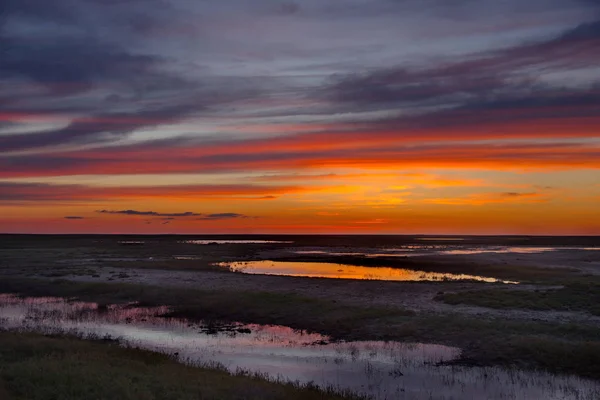 Geweldige Zonsondergangen Steppen Van Kazachstan — Stockfoto