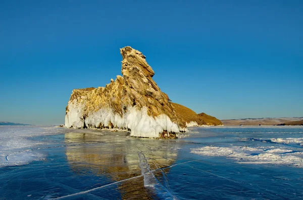 Russie Beauté Unique Glace Transparente Lac Baïkal — Photo