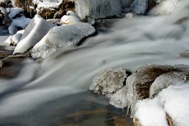 Rusya. Batı Sibirya güneyinde. Temiz su geç sonbaharda çok Altay dağlarında soğuk nehirler.