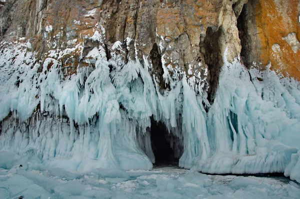 Rusya Doğu Sibirya Deniz Baykal Şeffaf Buz Benzersiz Güzelliği — Stok fotoğraf