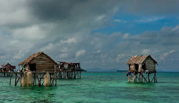 Malesia Villaggio Pescatori Zingari Uno Dei Tanti Isolotti Della Costa — Foto Stock