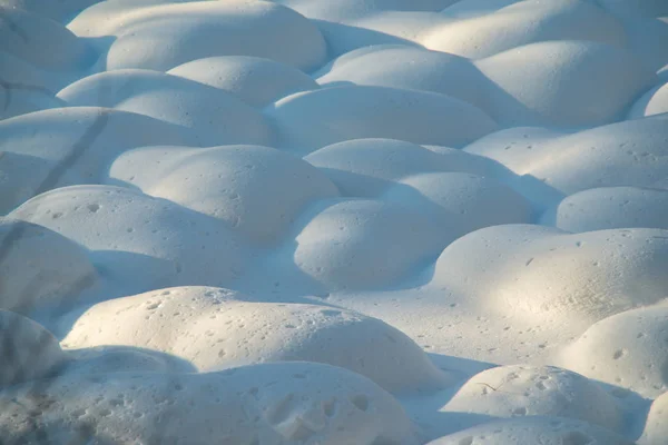 Rusia Mountain Altai Textura Relieve Hummocks Pantano Cubierto Nieve Finales —  Fotos de Stock