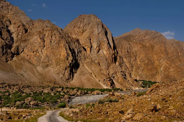 Střední Asie Tádžikistán Nejjižnější Část Dálnice Pamir Údolí Pohraniční Řeky — Stock fotografie