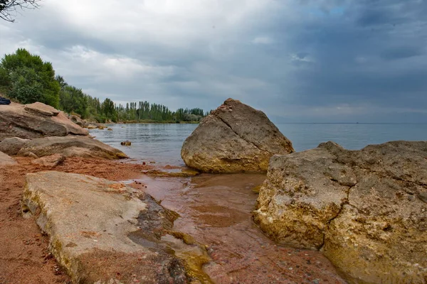 Kirgizisztán Issyk Kul Nyugati Partja Balykchi Város Területén — Stock Fotó