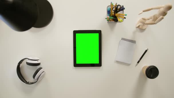 A Finger Scrolling on the Green Touchscreen — Stock Video