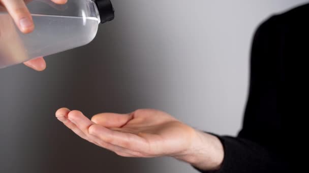 Gel Désinfectant Pour Les Mains Alcool Frotter Les Mains Propres — Video