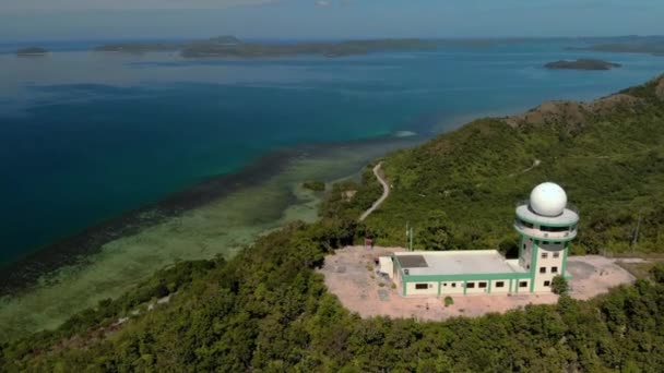 Busuanga Coron Adası Ndaki Filipin Ulusal Meteorolojik Radar Stasyonu Nun — Stok video