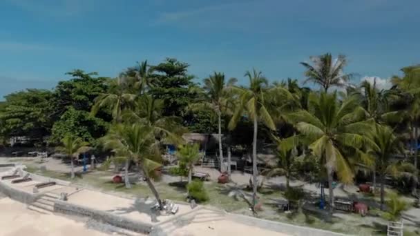 Flying Beautiful Beach Tiny Virgin Island Bantayan Cebu Philippines Aerial — Stock Video