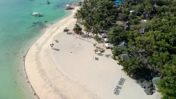 Volando Sobre Barcos Amarrados Virgin Island Cebú Filipinas — Vídeo de stock