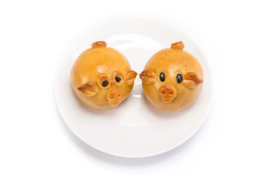 moon cake in pig shape clipart