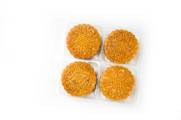 Лунные торты на китайском фестивале середины осени в коробке — стоковое фото