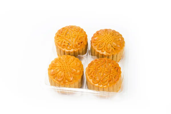 Лунные торты на китайском фестивале середины осени в коробке — стоковое фото