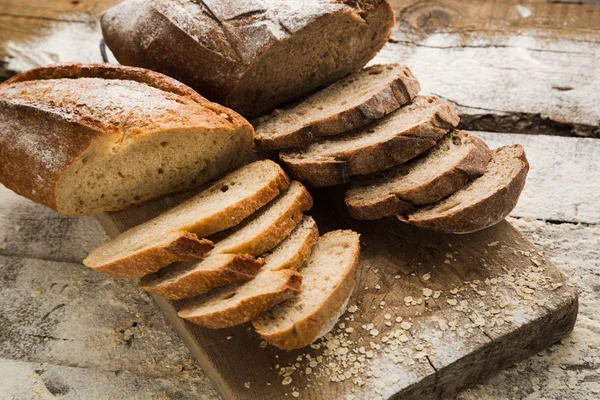 Sliced homemade bread, made with organic components. — Stock Photo, Image