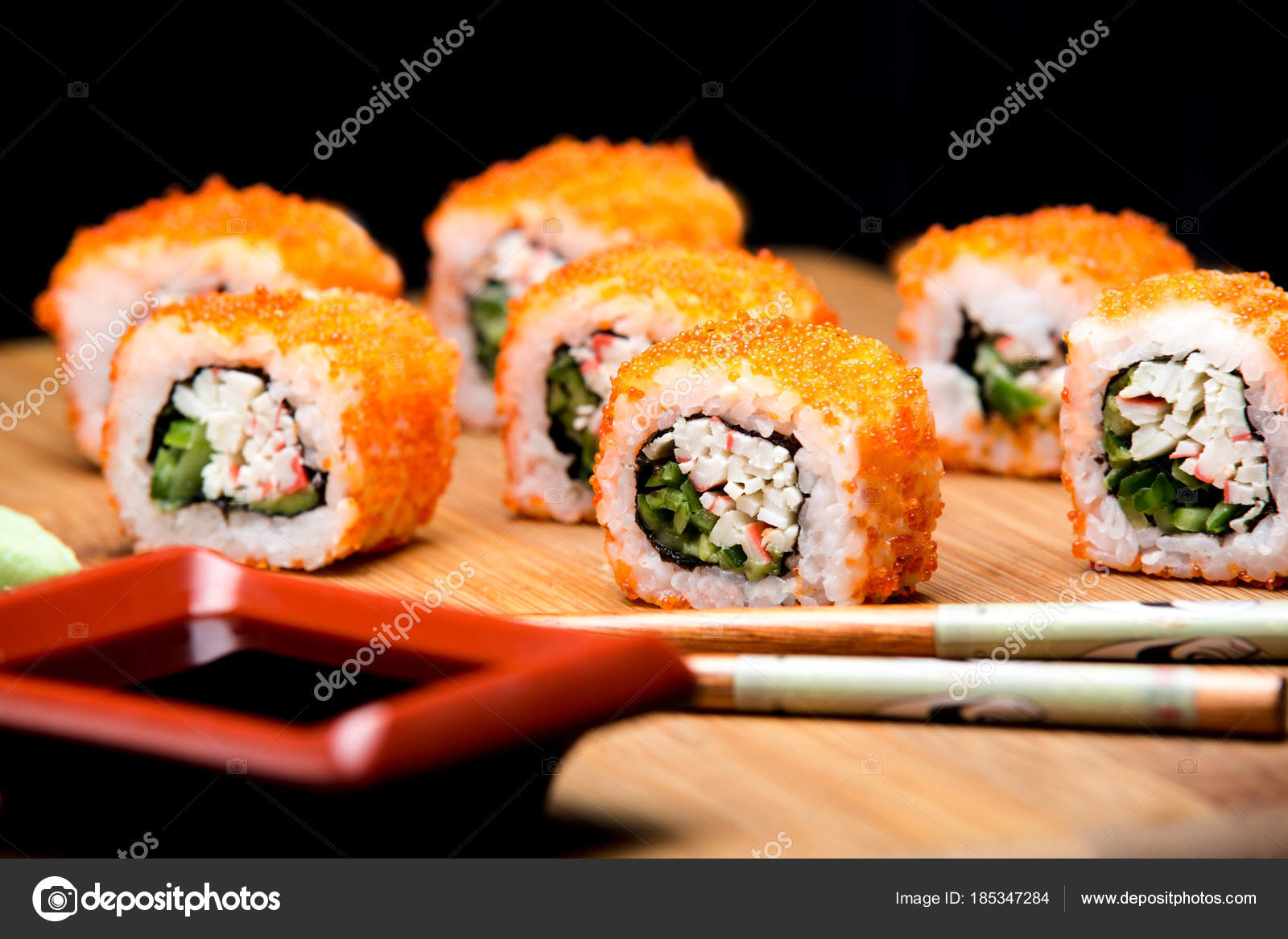 California Maki Sushi With Masago Stock Photo Image By C Dturphoto
