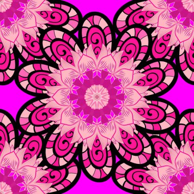 Mandalalar ile Seamless modeli. Vektör süsleri, arka plan