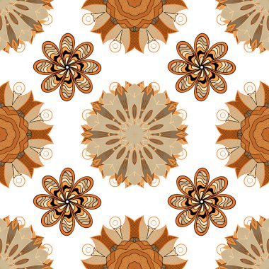 Mandalalar ile Seamless modeli. Vektör süsleri, arka plan