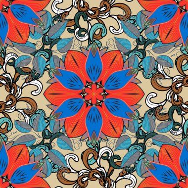 Mandalalar ile Seamless modeli. Vektör süsleri, arka plan