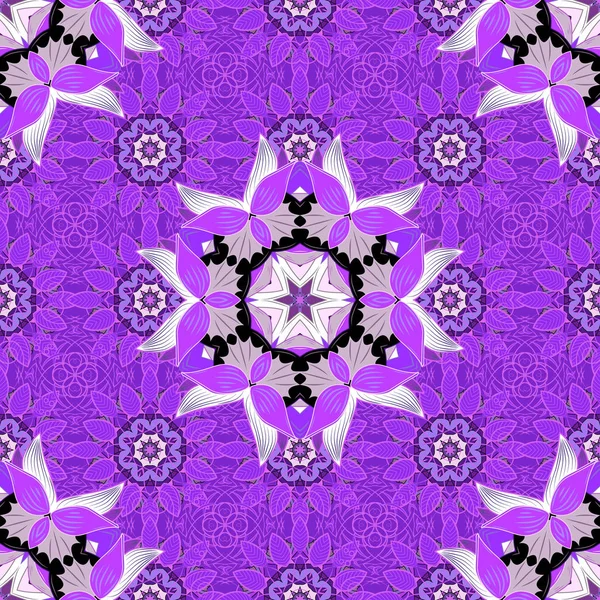 Nahtloses Muster mit Mandalas. Vektor Ornamente, Hintergrund — Stockvektor