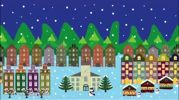Festive winter city — Stock Video