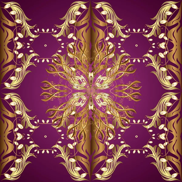 gold background with vintage pattern vector — Stock Vector © pavalena