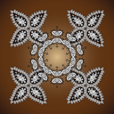 Soyut vektör dekoratif etnik mandala yarım yamalak seamless modeli.