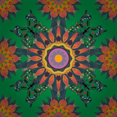 Mandalalar ile Seamless modeli. Vektör süsleri, arka plan