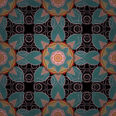 Mandalalar ile Seamless modeli. Vektör süsleri, arka plan