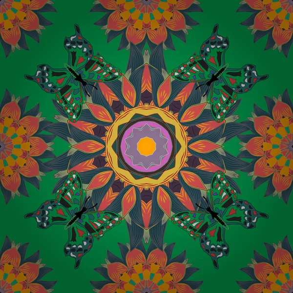 Mandalalar ile Seamless modeli. Vektör süsleri, arka plan