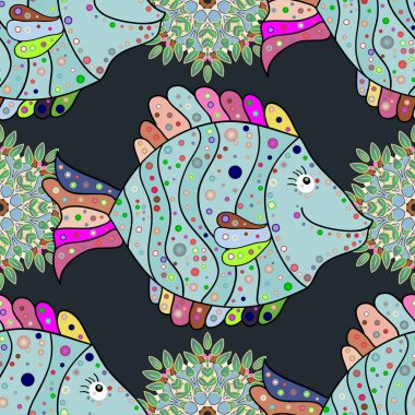 Sorunsuz balık desen arka plan.