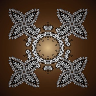 Soyut vektör dekoratif etnik mandala yarım yamalak seamless modeli.