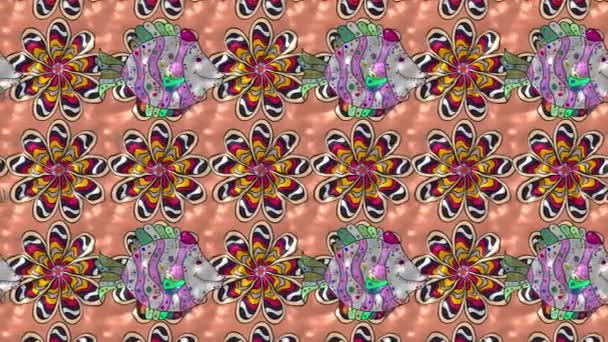 Hand getrokken floral textuur — Stockvideo