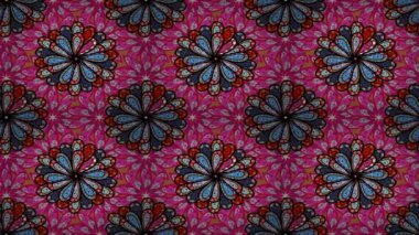 Mandala tarzı. Zengin etnik seamless modeli geometrik tasarım çizgili. Mürekkep, siyah ve kırmızı renkler renkli mandala. Video.