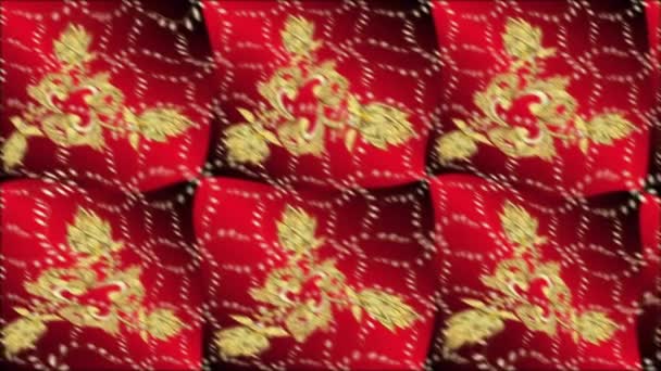 Goldenes Muster auf rotem Hintergrund — Stockvideo