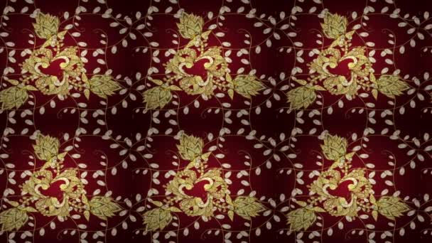 Golden Pattern Red Background — Stock Video
