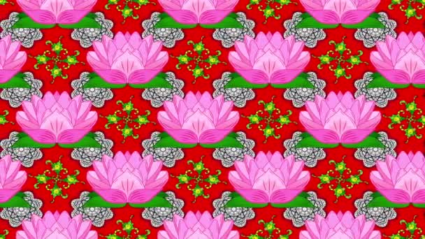 Lotus Moving Pink Pattern — Stock Video