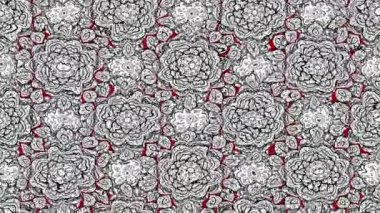 Kırmızı zemin üzerine beyaz hareketli desen