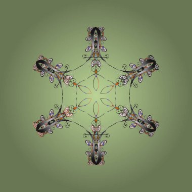 Yeni yıl kar tanesi. Güzel soyut kar taneleri raster tasarım. Düz kar doodle simgeler, kar pul siluet Noel afiş, kartları için tarafsız, gri ve beyaz renklerde.