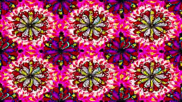 Colorido Ornamental Vintage Floral Padrão Movimento — Vídeo de Stock