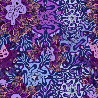 Soyut motif arkaplanı. Kusursuz desen. Ultraviyole kumaş deseni. Vektör illüstrasyonu.