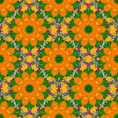 Çiçekler suluboya desenli. Vektör Biçimli kumaş deseni.