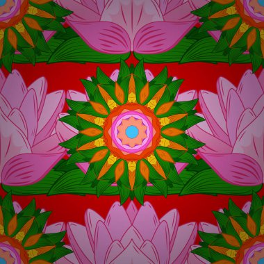 Fantezi çiçekli kusursuz desen, doğal çizim, çiçek desenli kıvrım çizimi. Paisley el çizimi elementler. Ev dekoru.