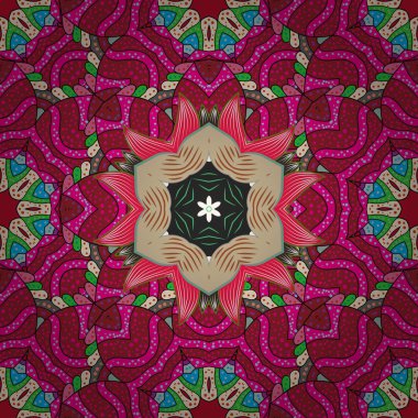 Vektör şablon tebrik kartı, davet ve reklam afiş, broşür kırmızı, kırmızı, bej, siyah ve nötr renkler. Vintage daveti veya düğün kartı ile mandala desen çiçek öğeleri.