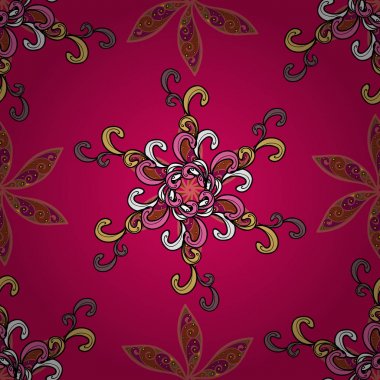 Vektör tasarım öğesi. Doğrusal eğilim tarzı. İllüstrasyon kırmızı, pembe, siyah, kahverengi ve mor renkler renkli desen. Oluşturmak logo, simge, sembol, amblem, monogram çerçeve şablon.