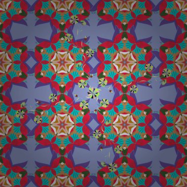 Kumaş ya da kağıt üzerine baskı için mükemmel. Vektör Dikişsiz Desen döşemesi mandalalar ile. Islam, Osmanlı motifleri. Vintage dekoratif öğeler. Elle çizilmiş kroki mavi, kırmızı, turuncu, mor ve yeşil renkler