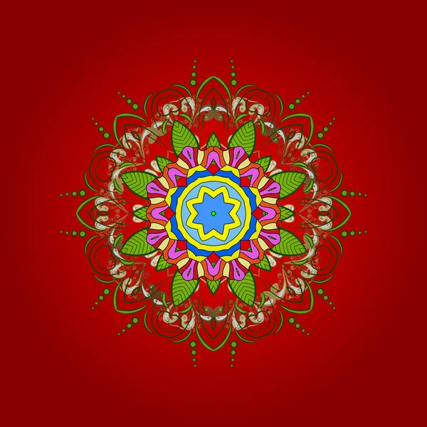 Dekorative Textur Hintergrund Von Mandalas Vektorillustration Stilisierte Blumen Spitzenmodedruck Für — Stockvektor