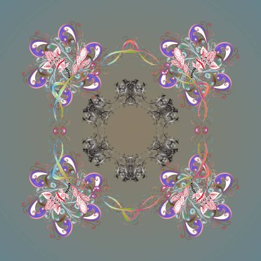 Renkli arka plan üzerinde izole kar tanesi. Kar tanesi simgesi. Kar tanesi vektör çizim. Vektör çizim.