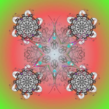 Vektör çizimi. Bokeh ve kar taneleriyle dekoratif Noel arkaplanı.