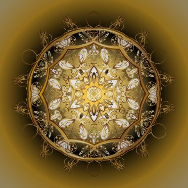 Geleneksel klasik süs. Arabesk ile klasik model. Arabesk ve çiçek elementli doğu vektör deseni.