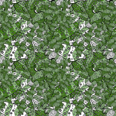 Suluboya, elle çizilmiş. Tarafsız, siyah ve yeşil renkler üzerinde karalamalar. Vektör - hisse senedi. Sorunsuz arka plan deseni.